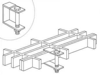 Type C FRP grating clips securing fiberglass grating clamp