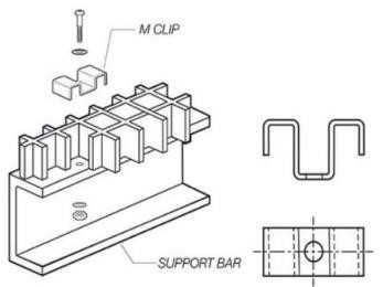 Type M FRP grating clips securing fiberglass grating clamp